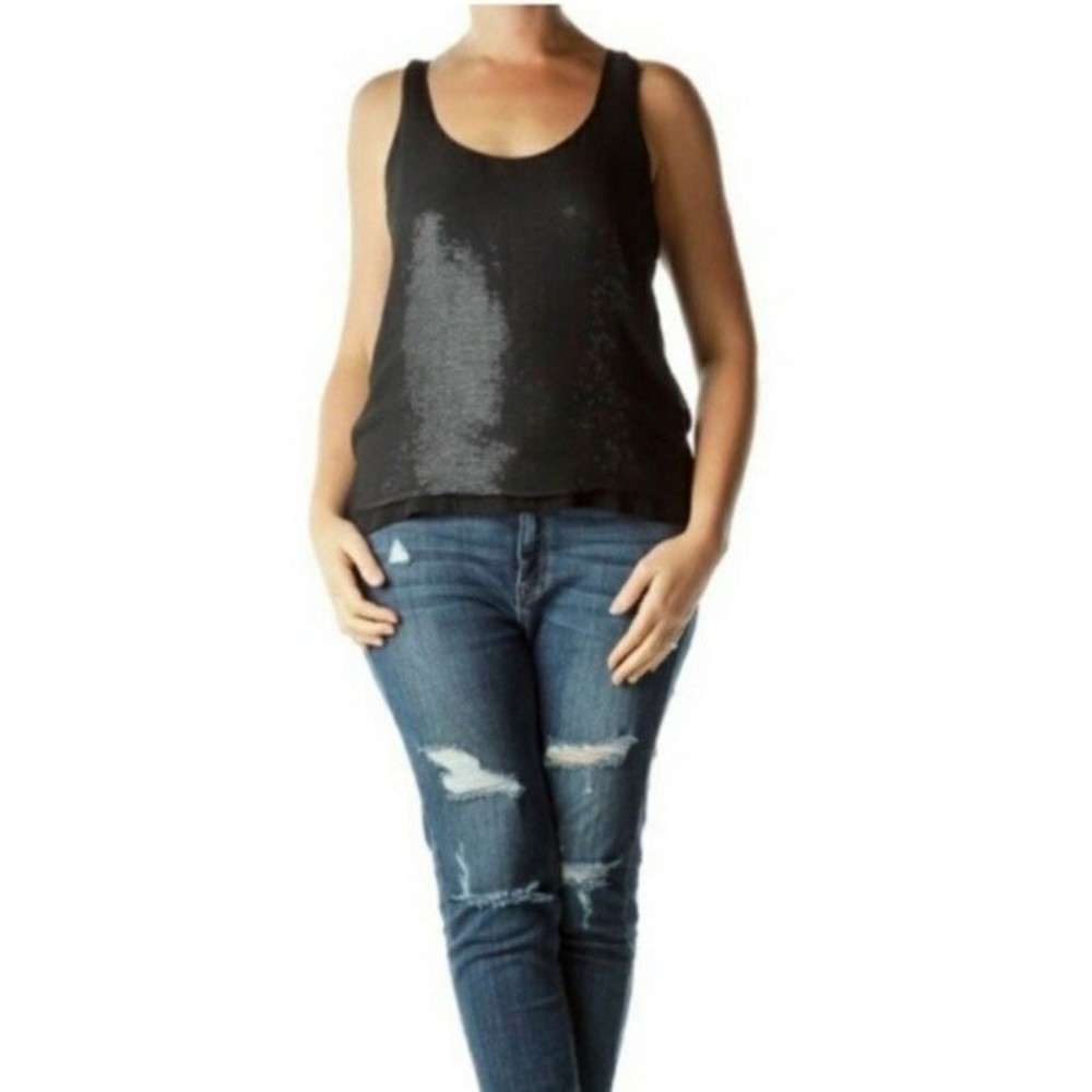 Diane Von Furstenberg Silk Sequined Tank Top